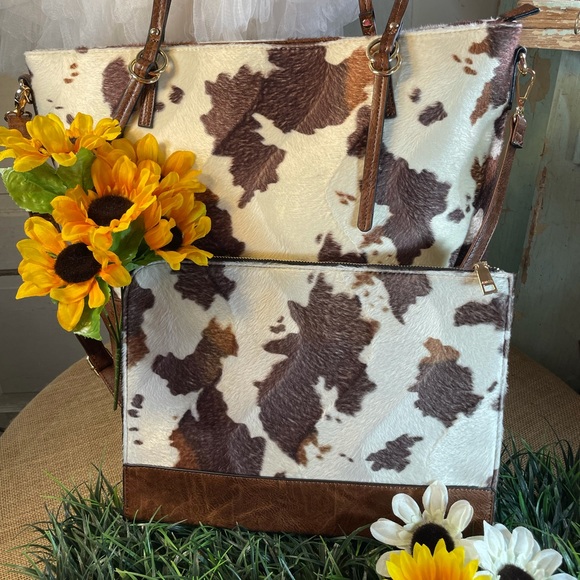 Faux Fur Cow Computer/Table Sleeve 13” or 11” - Picture 12 of 14